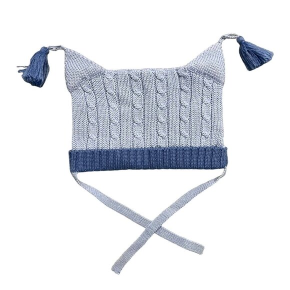 Kaloo Baby T43 (17in) Blue Knitted Tassel Hat - Picture 3 of 7